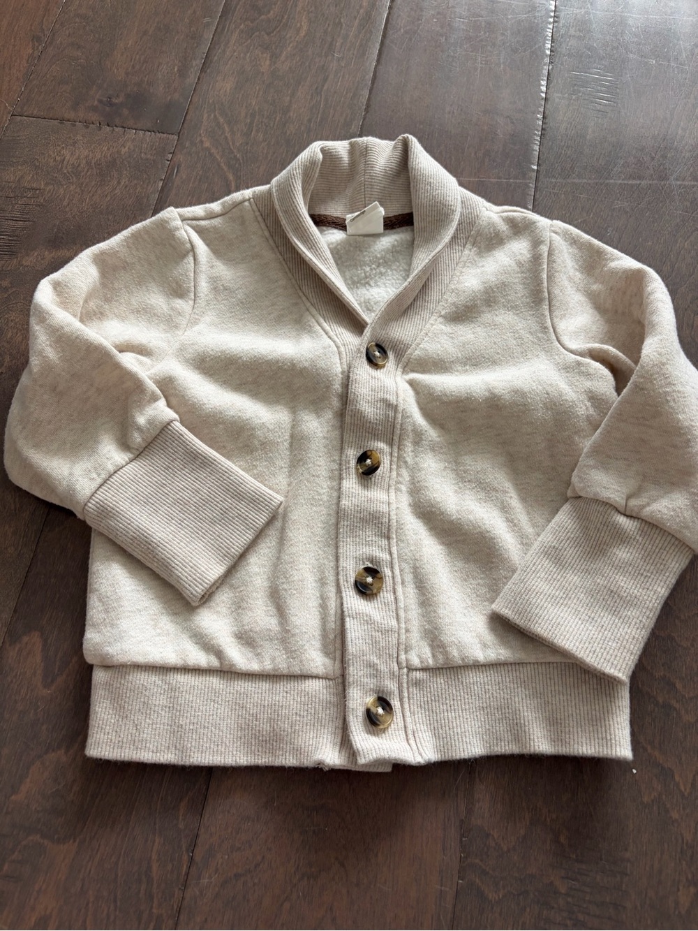 H&M cream shawl collar 12-18mo baby cardigan sweatshirt